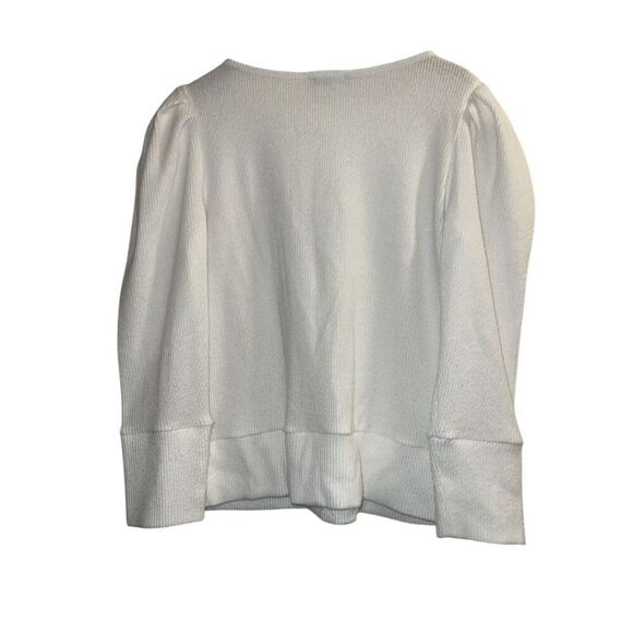 ✨Karl Lagerfeld Paris Womens Knit Ribbed Crewneck Sz Large Sweater White✨ - Picture 4 of 6